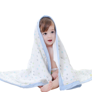 婴儿浴巾纯棉超柔吸水洗澡纱布幼儿童，宝宝新生婴儿用品夏季盖毯
