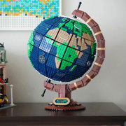 世界地球仪中国积木立体巨大型益智拼装玩具礼物男孩子3D拼图摆件