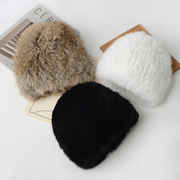 獭兔毛帽子女冬季可爱加厚保暖时尚百搭护耳朵防寒毛绒包头帽皮草