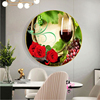 餐厅圆形装饰画现代简约花卉水果挂画轻奢壁画客厅餐桌墙上有框画