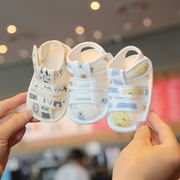 婴儿凉鞋0-3-6个月新生婴儿布鞋夏季一岁宝宝软底透气学步鞋防掉8