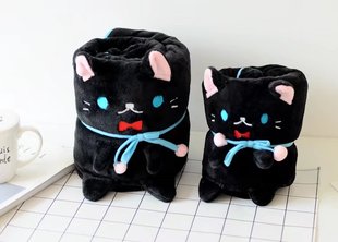 日韩式小毛毯猫咪单人折叠空调毯夏季珊瑚绒毯车载毯子少女心办公