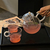 复古ins风耐热玻璃花茶壶下午茶，水果茶壶功夫，茶具套装圆润凉水壶