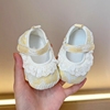 新生婴儿公主鞋软底蕾丝花边，女宝宝学步鞋春秋0-1岁防滑不掉布鞋