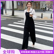 黑色连体衣裤女韩国2021夏季韩版吊带+阔腿长裤子两件套