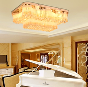 大气欧式客厅水晶灯长方形led卧室，灯餐厅现代简约吸顶灯法式灯具