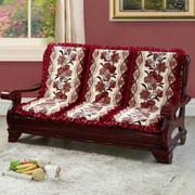 秋冬加厚防滑红木实木质家具，布艺沙发带靠背海绵红木沙发连体坐垫