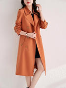 大牌橘色高级感春秋风衣外套女气质小个子英伦风时尚减龄洋气