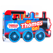 进口英文原版正版 Thomas and Friends Go Thomas  Go! 托马斯小火车造型书 儿童早教益智绘本 低幼英语启蒙玩具书 轮子可跑