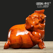 花梨木雕猪摆件十二生肖猪，红木发财猪，工艺家居饰品工艺品
