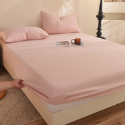 粉色全棉磨毛床笠单件，床垫套冬季纯棉加厚床单，防尘床罩保护罩