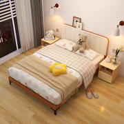 爱果乐儿童床女孩儿男童实木1.5米公主软包卧室现代简约悬浮小床