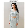 MAXRIENY精致复古感蕾丝雪纺衫2024夏季修身显瘦上衣女