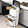 厨房垃圾桶家用脚踏带盖加厚加大容量双层厨余干湿分离分类日式