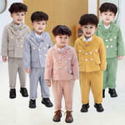 秋季潮婴幼童宝宝宴会礼服小童，小西装三件套男童，韩版两件套套装