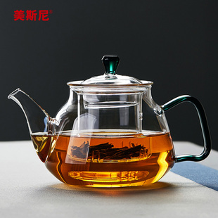 玻璃茶壶泡茶单壶耐高温煮茶器家用烧水壶，套装加厚过滤花茶壶茶具