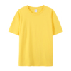 亮黄色纯棉圆领短袖t恤男女，全棉打底衫内搭宽松纯色体恤大码嘻哈