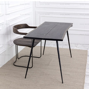 北欧实木铁艺餐桌椅，简约长方形桌子设计师，书桌工作台复古工业风