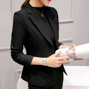 黑色小西装外套女春秋2024年韩版修身短款英伦风职业西服上衣