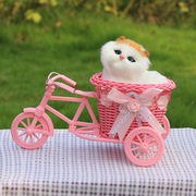 会叫仿真小猫咪模型儿童玩具，可爱三轮车花篮毛绒，玩具玩偶生日礼物