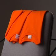 橙色重磅加厚纯棉纯色，基础款短袖，圆领t恤男女情侣定制