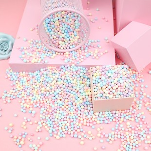 彩色马卡龙(马卡龙，)泡沫球礼盒包装盒填充物，小颗粒流星球装饰物小清新