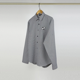 过验正确版WE11DONE宽松黑白小格子衬衫WELLDONE休闲垂感长袖外套
