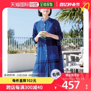 日本直邮Sunny clouds 女士大格子连衣裙 夏季 窄袖设计 舒适