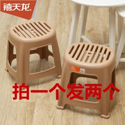 禧天龙塑料凳子家用加厚欧式椅子时尚创意，矮凳塑胶凳子简约板凳