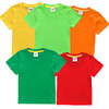 儿童糖果色t恤男童绿色半袖女童橙色上衣荧光绿短袖幼儿班服黄红