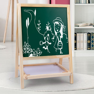 绘画架大号1.2双面木制折叠多功能，磁性画板儿童，黑白板二合一画架