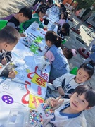 国庆主题幼儿园画布线稿涂鸦画布小学生中秋过节大型画画布