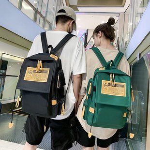 韩版女中学生书包双肩包男加印LOGO大容量旅行包商务电脑背包