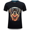 衣服男士T恤3D短袖男式T恤立体霸气个性创意圆领带有狗狗动物印花
