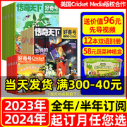 1-4月2024全年/半年订阅送双语册子好奇号杂志2023年1-12月/传奇天下少儿环球科学科普历史少年先锋星球报纸万物过刊