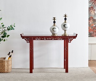 明清中式实木条几条案供桌，雕刻靠墙桌长条桌，奇石翘头雕花玄关桌