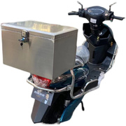 后备箱304不锈钢摩托车电动车电瓶车加厚尾箱通用外卖储物大号箱
