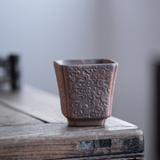 手工粗陶主人茶杯陶瓷创意复古单个功夫小茶碗个人家用品茗杯茶盏