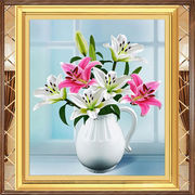 KS十字绣客厅大画百合花瓶45色满绣小幅花卉餐厅现代简约自己