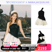 Nana Jacqueline时尚蕾丝挂脖连衣裙修身显瘦CHENSHOP设计师品牌