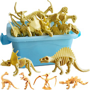 恐龙骨头化石骨架静态动物模型，骨骼儿童考古玩具套餐环保材质摆件