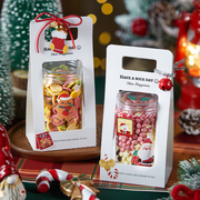 圣诞透明罐烘焙雪花，酥蔓越莓曲奇玛格丽特饼干，桶罐奶枣太妃糖果盒