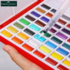 辉柏嘉透明固体水彩颜料24色36色48色初学者便携式附带画笔调色板