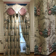 欧式窗帘布法式浮雕绣花布，豪华客厅餐厅主卧成品定制