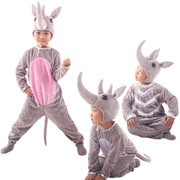 儿童舞蹈成人亲子动物造型表演服可爱卡通犀牛演出服头饰帽子套装