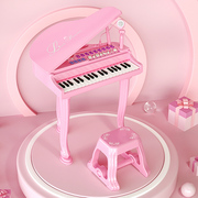 宝丽玩具儿童电子琴带麦克风女孩钢琴可充电早教益智1-3岁