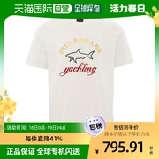 香港直发paul&shark男士，白色圆领短袖徽标，t恤潮流百搭e20p1121