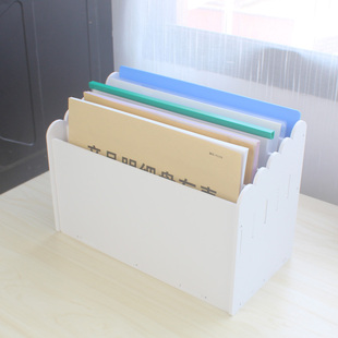 办公室桌面A4文件收纳架小空间工位多格分类整理盒资料档案置物架