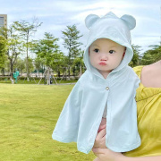 婴儿防晒斗篷夏薄款外穿透气防晒衣超萌可爱披风幼儿外套