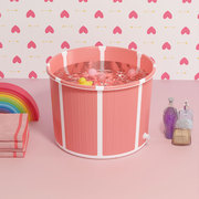折叠浴桶儿童圆形塑料，家用小孩洗澡盆宝宝浴盆旅行泡澡桶便携沐浴